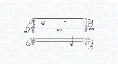 Фото автозапчасти интеркулер DACIA DUSTER, LOGAN, LOGAN EXPRESS, LOGAN MCV, SANDERO 1.5D 09.07- MAGNETI MARELLI 351319205260