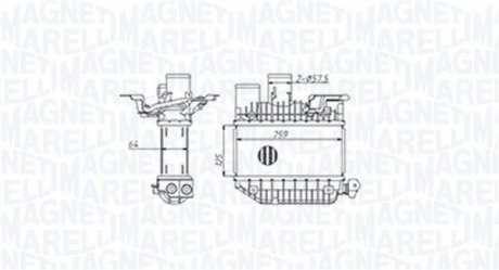 Фото автозапчасти интеркулер TOYOTA AVENSIS, AVENSIS VERSO, COROLLA, COROLLA VERSO 2.0D 10.99-03.09 MAGNETI MARELLI 351319205310