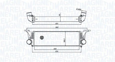 Фото автозапчасти интеркулер IVECO DAILY V, DAILY VI 2.3D/3.0D/Electric 09.11-04.16 MAGNETI MARELLI 351319205500 (фото 1)