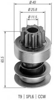 Фото автозапчастини бендикс стартера MAGNETI MARELLI 940113020236 (фото 1)