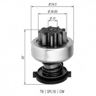 Фото автозапчасти бендикс стартера LAND ROVER 110/127, DEFENDER, DISCOVERY I, RANGE ROVER II 2.5D 09.86-02.16 MAGNETI MARELLI 940113020279