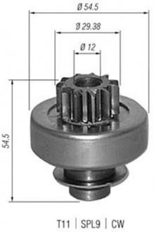 Фото автозапчасти бендикс стартера Citroen Nerlingo/Peugeot Partner 1.9D 96-15 MAGNETI MARELLI 940113020347