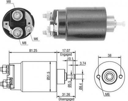 Фото автозапчасти соленоїд стартера MAGNETI MARELLI 940113050404