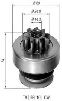 Фото автозапчасти бендикс стартера MAGNETI MARELLI AMB0101