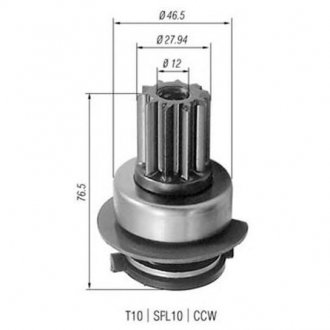 Фото автозапчастини бендикс стартера Volkswagen AUDI A3, TT; FORD GALAXY I; SEAT ALHAMBRA, CORDOBA, IBIZA II, TOLEDO I; SKODA OCTAVIA I; Volkswagen BORA, BORA I, CORRADO, GOLF II, GOLF III, GOLF IV, GOLF VI 1.0-2.8 02.88-05.16 MAGNETI MARELLI AMB0223 (фото 1)