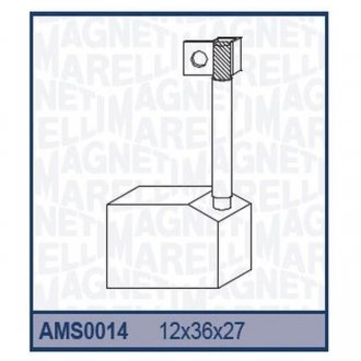 Фото автозапчастини щітки стартера 416/417 компл. 36X12X27 MAGNETI MARELLI AMS0014