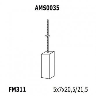 Щетки генератора MAZDA (5x7x21,5) [940113190035] MAGNETI MARELLI AMS0035 (фото 1)