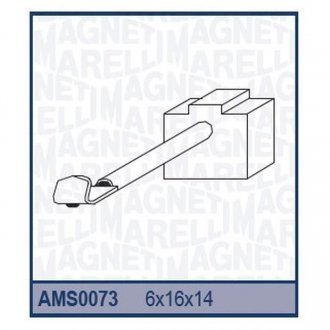 Фото автозапчасти щетки генер. (6x16x14) DELCO, OPEL Kadett, Record [940113190073] MAGNETI MARELLI AMS0073