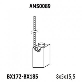 Фото автозапчасти щетки генератора (12V 8x5x15,5)AUDI, BMW, MERCEDES, J.DEERE, FORD,я MAGIRUS,я VOLVO TRUCKS [940113190089] MAGNETI MARELLI AMS0089