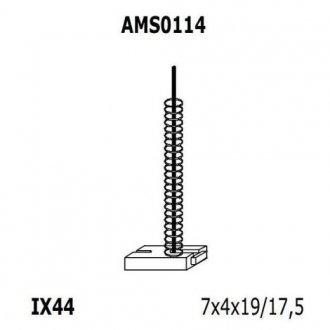 Фото автозапчасти щетки генератора (12V7x4x19/17,5) MAGNETI MARELLI AMS0114