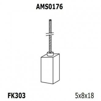 Фото автозапчасти щетки генератора (5x8x18) HONDA, TOYOTA, MAZDA, MITSUBISHI, SUBARU [940113190176] MAGNETI MARELLI AMS0176