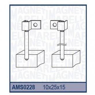 Фото автозапчасти щетки стартера (24V10x25x15) MAGNETI MARELLI AMS0228 (фото 1)