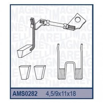 Фото автозапчастини щетки стартера (12V 4,5/9x11x18) D6R7 MAGNETI MARELLI AMS0282