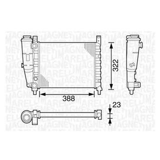 Фото автозапчастини радіатор двигуна FIAT UNO 1.1 01.83-12.93 MAGNETI MARELLI BM129 (фото 1)