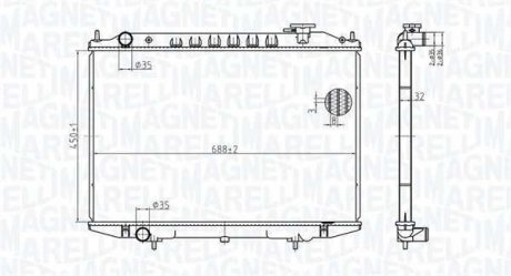 Фото автозапчасти радіатор охолоджування MAGNETI MARELLI BM1835