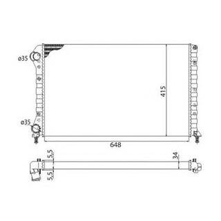 Радиатор двигателя FIAT DOBLO* (119) 1,4 1,6 16V 1,9D DOBLO CARGO (223) 1,4 1,6 16V 1,9D [350213179003] MAGNETI MARELLI BMQ179