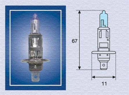 Лампочка MAGNETI MARELLI H1 12 BL (фото 1)