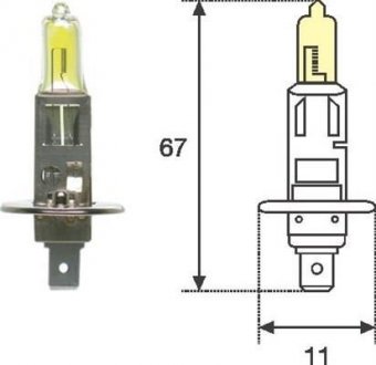 Фото автозапчасти лампочка галоген, 1шт, H1, max. 55Вт, тип гнезда P14, 5S MAGNETI MARELLI H1 12 TC (фото 1)