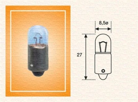 Лампочка (тип гнезда: BA9S) MAGNETI MARELLI T4W 12 (фото 1)