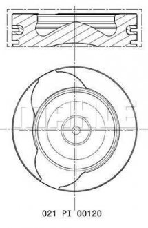 Фото автозапчастини поршень 76 NISSAN NOTE, NV200, NV200 / EVALIA; RENAULT CAPTUR I, CLIO III, CLIO IV, FLUENCE, KANGOO EXPRESS, KANGOO II, MEGANE III, MEGANE IV, MODUS, SCENIC III, THALIA II 1.5D 06.08- MAHLE / KNECHT 021 PI 00120 000