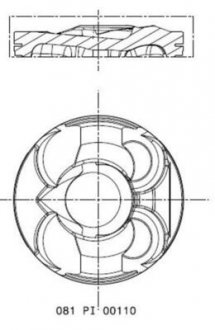 Фото автозапчасти поршень 77 (стандартный) BMW 1 (F20), 1 (F21), 3 (F30, F80), 3 (F31); CITROEN C3 PICASSO, C4, C4 GRAND PICASSO I, C4 I, C4 PICASSO I, DS3, DS4, DS5; MINI (R56), (R57), (R58), (R59) 1.6 02.07- MAHLE / KNECHT 081PI00110000