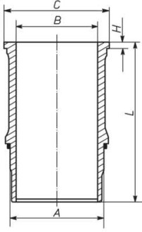 Фото автозапчасти гильза цилиндра (внутренний диаметр: 128мм; длина: 268мм) MAN LIONS STAR, TGA; NEOPLAN SKYLINER, STARLINER D2876LF12-D2876LOH21 01.01- MAHLE / KNECHT 227 WN 65 01