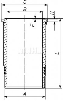 Фото автозапчастини гільза циліндра (115мм) LIEBHERR MAHLE / KNECHT 439 WN 01 01 (фото 1)