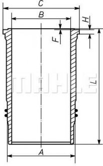 Фото автозапчасти гильза цилиндра (122мм) LIEBHERR A, HS, LTM, R D924TI/D926TI MAHLE / KNECHT 439 WN 04 01