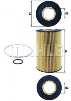 Масляний фільтр MAN TGX 16.2D 10.07- MAHLE / KNECHT OX435D