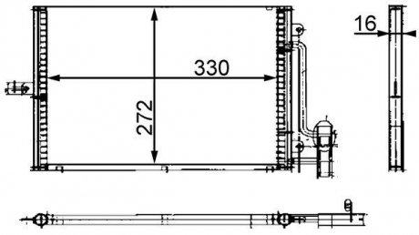 Радіатор кондиціонера PORSCHE 911, 911 TARGA, BOXSTER 2.5-3.6 09.96-08.05 MAHLE / KNECHT AC317000S (фото 1)