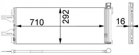 Радіатор кондиціонера (з осушувачем) CITROEN JUMPER; FIAT DUCATO; PEUGEOT BOXER 2.0D-3.0D 04.06- MAHLE / KNECHT AC368000P (фото 1)