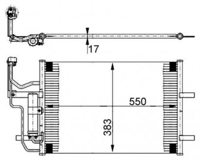 Радиатор кондиционера (с осушителем) MAZDA 3, 5 1.3-2.3 10.03-05.10 MAHLE / KNECHT AC386000S (фото 1)