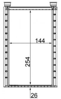 Радіатор пічки (144x254x26) BMW 1 (E81), 1 (E82), 1 (E87), 1 (E88), 3 (E90), 3 (E91), 3 (E92), 3 (E93), X1 (E84) 1.6-4.4 06.04-06.15 MAHLE / KNECHT AH224000S