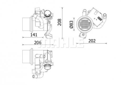 Клапан EGR (с охладителем) AUDI A3; Volkswagen GOLF VII 2.0D 04.12- MAHLE / KNECHT CE 39 000P