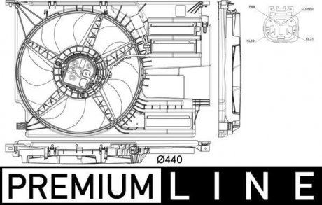 Вентилятор BMW X1/2 / MINI MAHLE / KNECHT CFF 402 000P (фото 1)