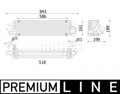 Фото автозапчасти интеркулер BMW 2(F45), X1(F48); MINI (F56), CLUBMAN (F54), COUNTRYMAN (F60) 2.0 11.13- MAHLE / KNECHT CI 610 000P