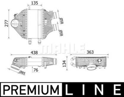 Фото автозапчасти интеркулер BMW 2 (F22, F87), 3 (F30, F80), 4 (F32, F82), 4 (F33, F83) 3.0 03.14- MAHLE / KNECHT CI 618 000P