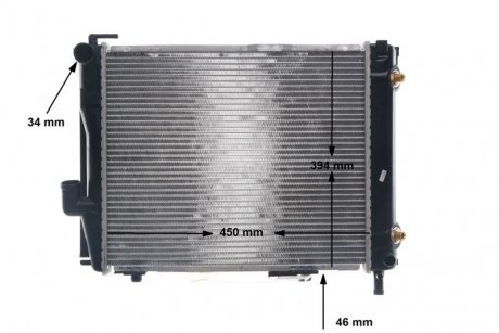 Радіатор двигуна MERCEDES CABRIOLET (A124), COUPE (C124), E (A124), E (C124), E T-MODEL (S124), E (W124), KOMBI T-MODEL (S124), SEDAN (W124) 2.6-3.6 08.85-03.98 MAHLE / KNECHT CR 257 000S