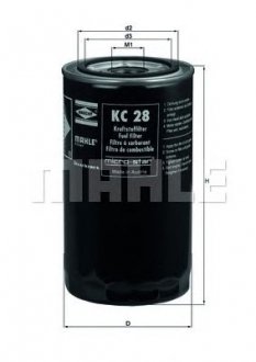 Фильтр топлива CARRIER, THERMO KING CATERPILLAR 900, HITACHI EX, LX, KOMATSU PC, NEW HOLLAND 1000, SCANIA 3 1006-6T-W04CT d62xd72xd93.2mm H-175mm MAHLE / KNECHT KC28 (фото 1)