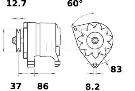 Фото автозапчастини генератор MAHLE / KNECHT MG110 (фото 1)