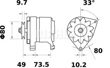 Фото автозапчасти генератор MAHLE / KNECHT MG123