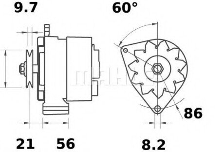 Фото автозапчасти генератор MAHLE / KNECHT MG188