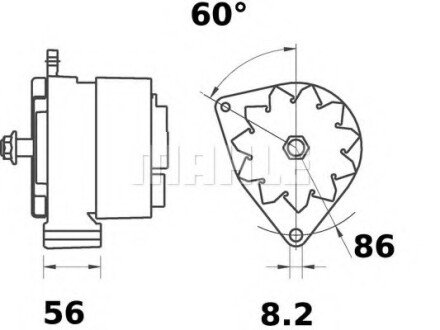 Фото автозапчастини генератор MAHLE / KNECHT MG209