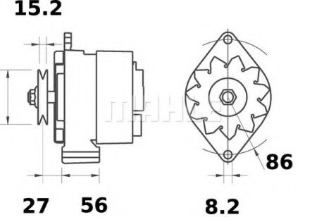 Фото автозапчастини генератор MAHLE / KNECHT MG215 (фото 1)