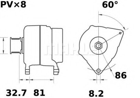 Фото автозапчасти генератор MAHLE / KNECHT MG246