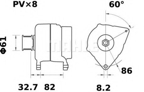 Фото автозапчастини генератор MAHLE / KNECHT MG286