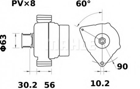 Фото автозапчасти генератор MAHLE / KNECHT MG 36