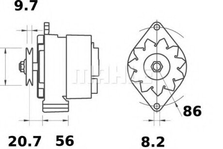 Фото автозапчастини генератор MAHLE / KNECHT MG396