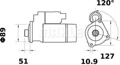 Фото автозапчастини стартер MAHLE / KNECHT MS139