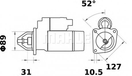 Фото автозапчасти стартер Deutz (01163626) MAHLE / KNECHT MS 232